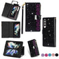 Sparkling Leather Zip Case for Samsung Galaxy z Fold 4 - Zipper Closure - Black