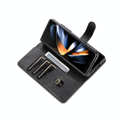 For Samsung Galaxy Z Fold4 5G Leather Phone Case - Smooth Calf Texture - Rose Gold