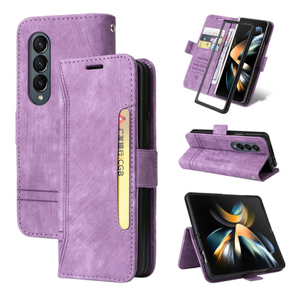 For Samsung Galaxy Z Fold4 5G Leather Dual Buckle Phone Case - Green