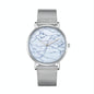Stylish Men Quartz Watch with Stainless Steel Band - Round Dial Silver Alloy Case - Wa0736D