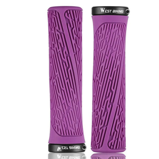 A Pair Of Anti-Slip Shock Absorber Bike Handlebar Cover - Purple