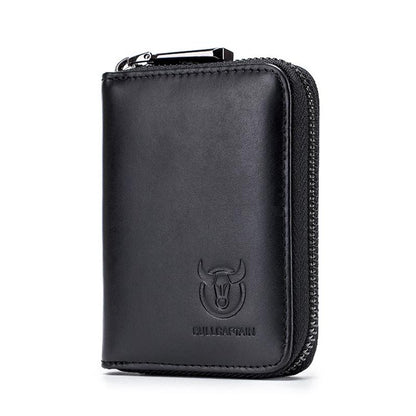 Men'S Leather Card Holder Casual Driver License Wallet - Green