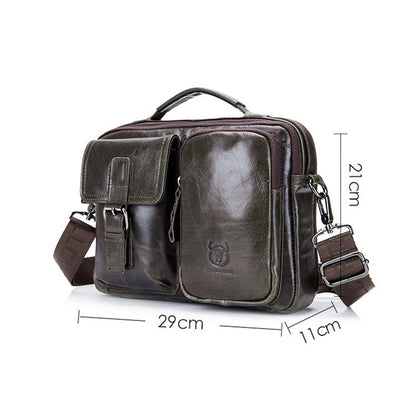 Retro Leather Men Shoulder Bag - Yellow Brown
