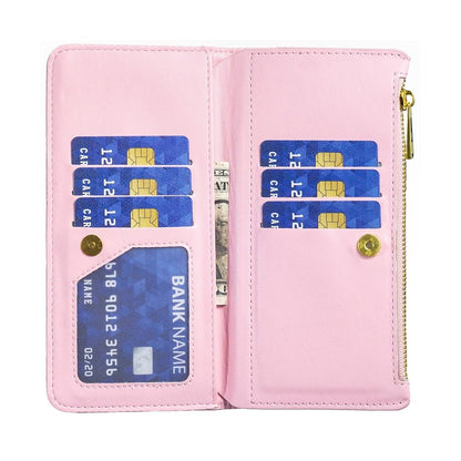 For Samsung Galaxy Z Fold4 5G Leather Zip Wallet - Diamond Lattice Design - White