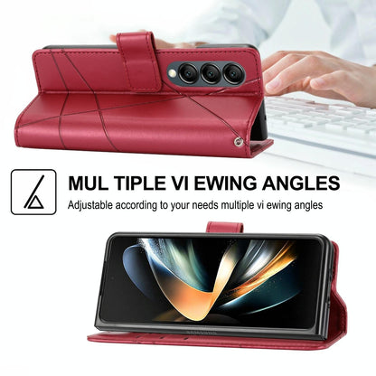 For Samsung Galaxy Z Fold4 5G Embossed Pu Leather Phone Case - Green