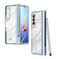 For Samsung Galaxy Z Fold4 5G Full Body Phone Case with Integrated Hinge and Pen Slot - Blue