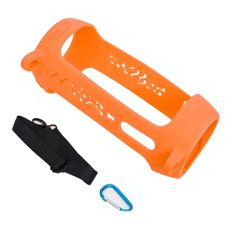 Shockproof Silicone Protective Case for Jbl Pulse4 with Carabiner & Lanyard - Dark Blue