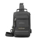 USB Chest Outdoor Shoulder Messenger Bag For Men With Charging Port - Grey Green