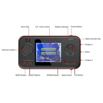 Portable Game Console With 8000Mah Battery And Colour Screen - Black