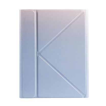 Bluetooth Keyboard Leather Case For Ipad 9.7 - Triangle Holder & Pen Slot - Gradient Blue Pink