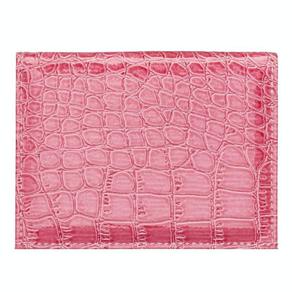 Pu Crocodile Pattern Card Holder Fits Cdc Documents - Pink