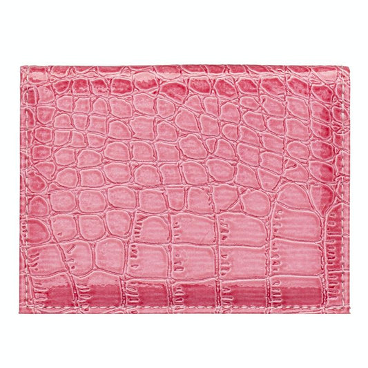 Pu Crocodile Pattern Card Holder Fits Cdc Documents - Pink