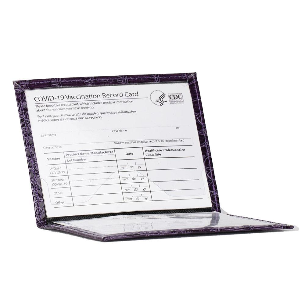 Pu Crocodile Pattern Card Holder Fits Cdc Documents - Pink