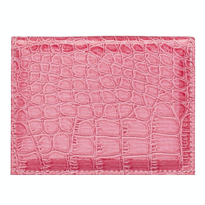 Pu Crocodile Pattern Card Holder Fits Cdc Documents - Pink