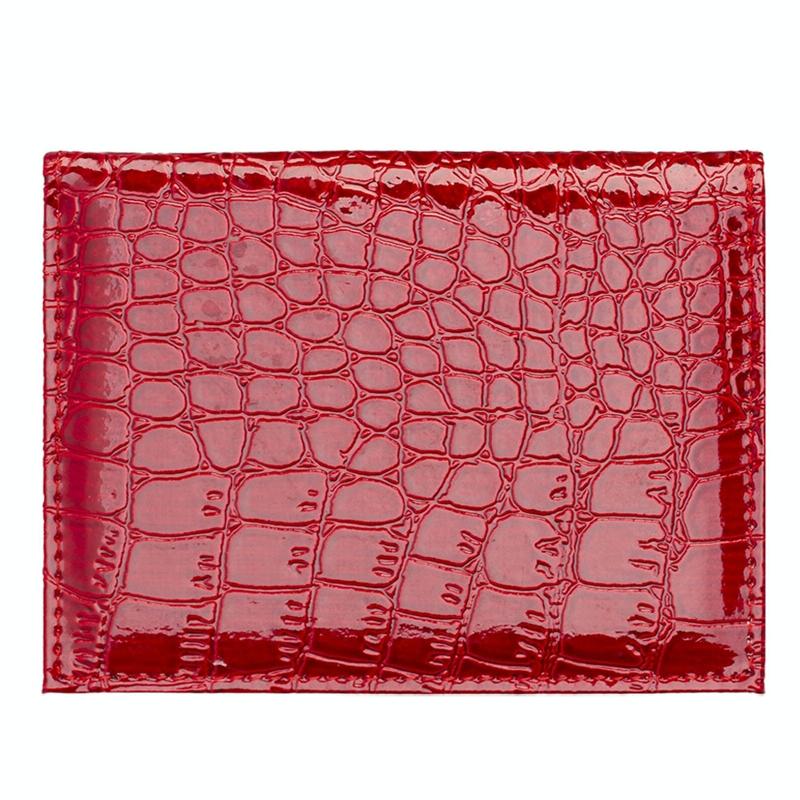 Pu Crocodile Pattern Card Holder Fits Cdc Documents - Pink