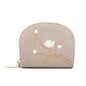 Large Capacity Semicircular Embroidery Id Card Holder - Grey
