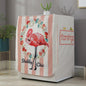 Cartoon Cotton Linen Drum Roller Washing Machine Dust Cover - 83x60x60cm Size - Flamingo
