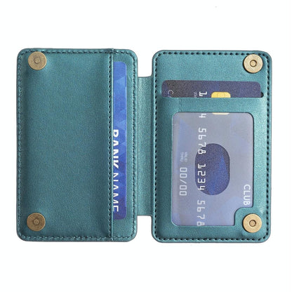 Grid Pattern Card Bag Sticker For Mobile Phones - Blue