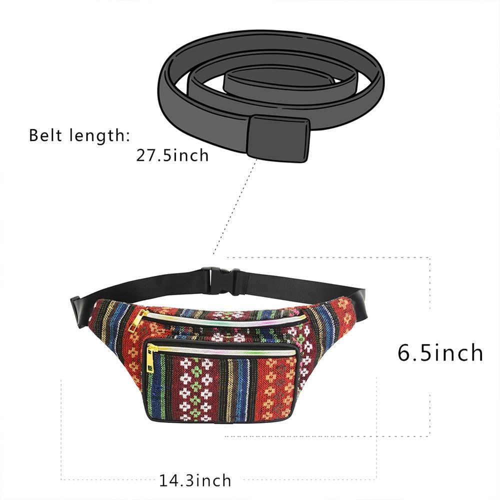 Boho Ethnic Style Waist Bag 34 X 15Cm - Style-E