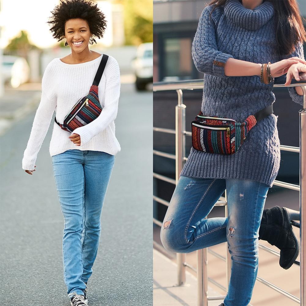 Boho Ethnic Style Waist Bag 34 X 15Cm - Style-E