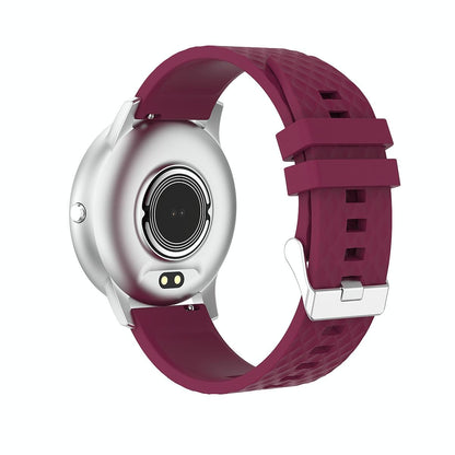 1.75 Inch Hd Round Screen Silicone Strap Smart Sports Watch - Black + Silver