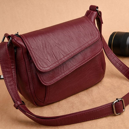 Stylish Leather Shoulder Bag For Summer - Gray