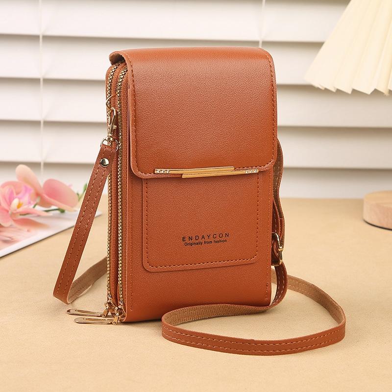 Multifunctional Touch Screen Crossbody Bag - Light Pink