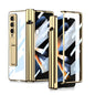 For Samsung Galaxy Z Fold4 5G Shockproof Magnetic Case With Pen Slots - Gold