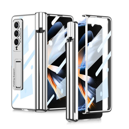 For Samsung Galaxy Z Fold4 5G Shockproof Magnetic Case With Pen Slots - Gold