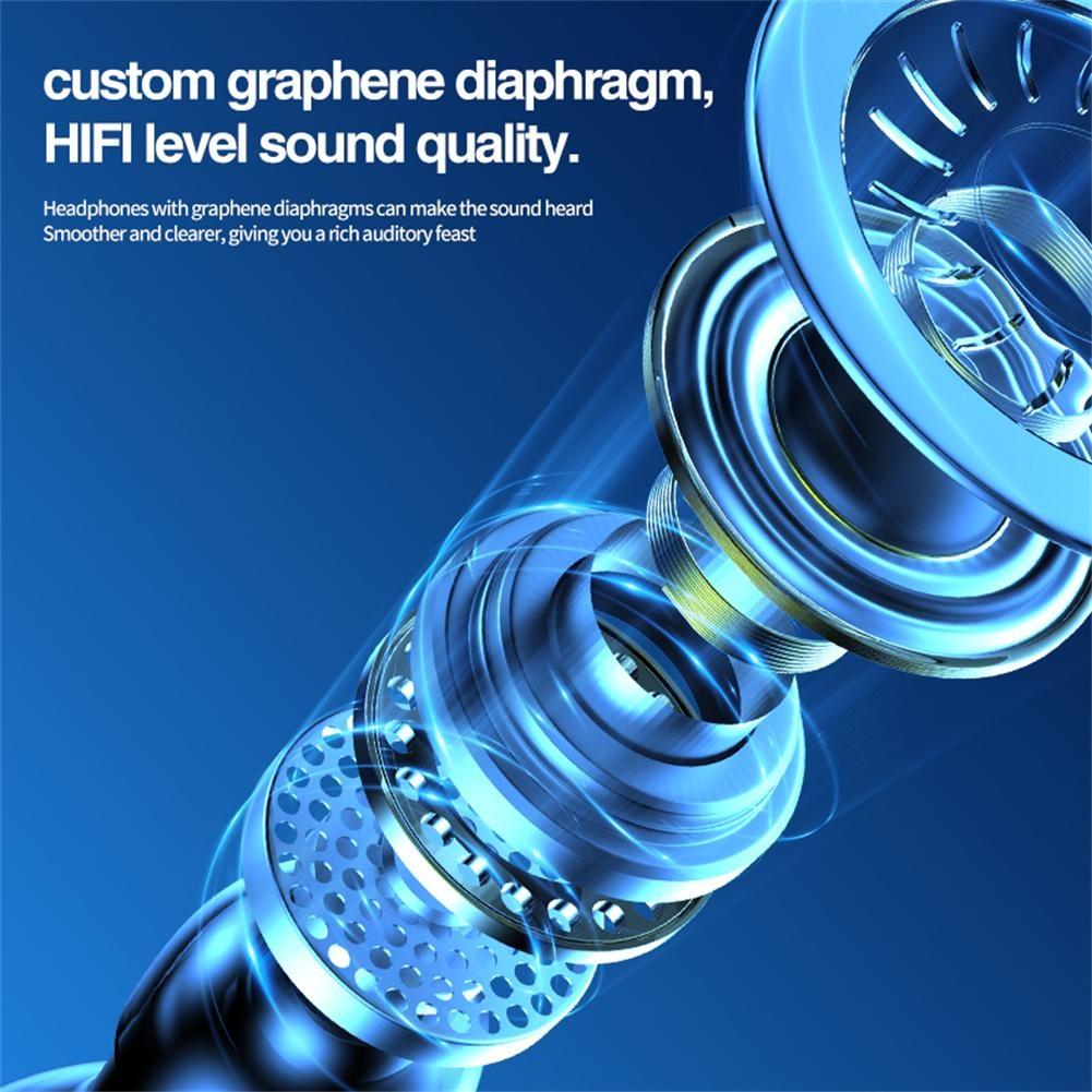 Mini Bluetooth Earphones with M5 Digital Display - Green