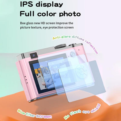 Retro Kids Camera With Dual-Lens 4K Hd Ccd - 2.4 Inch - Pink