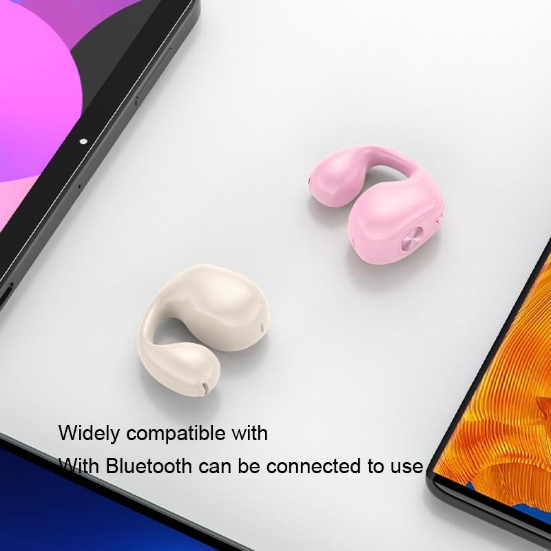 Mini Bone Conduction Bluetooth Earphone for Running and Sports - Pink