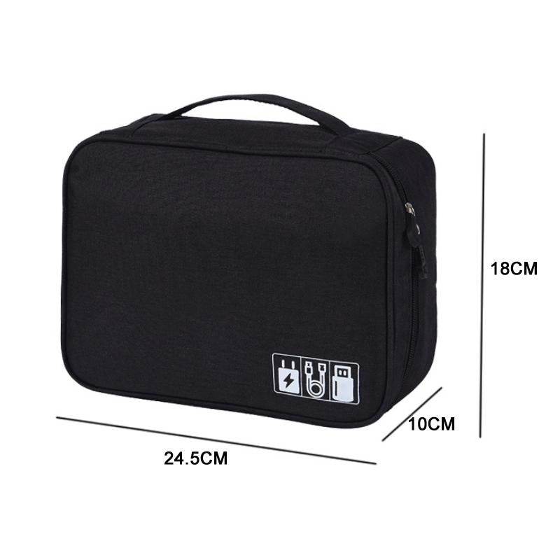 Versatile Cationic Digital Storage Bag for Data Cables - Wine Red