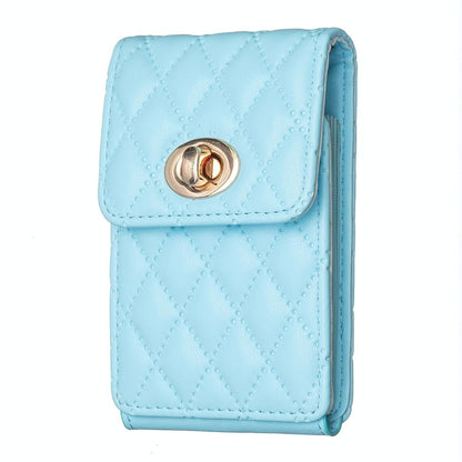 Vertical Card Bag With Metal Buckle For Mobile Phones - Blue