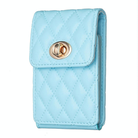 Vertical Card Bag With Metal Buckle For Mobile Phones - Blue