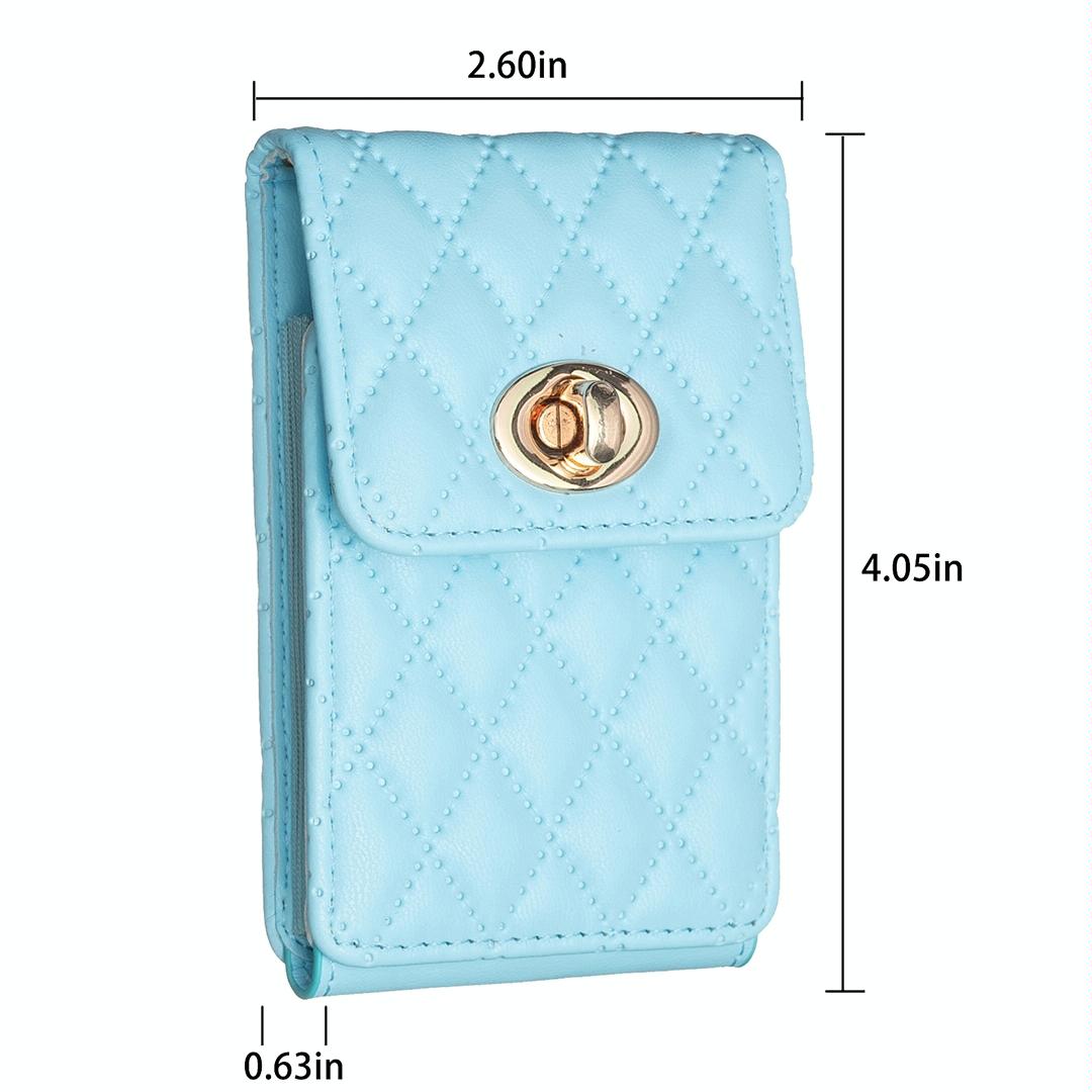 Vertical Card Bag With Metal Buckle For Mobile Phones - Blue