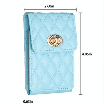 Vertical Card Bag With Metal Buckle For Mobile Phones - Blue
