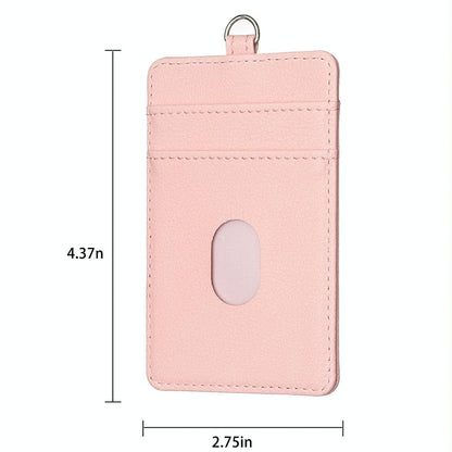 Vertical Id Card Bag & Lanyard - Purple