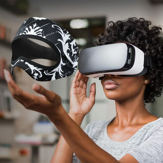 Breathable Vr Eye Mask - Sweatproof - Black White Flower