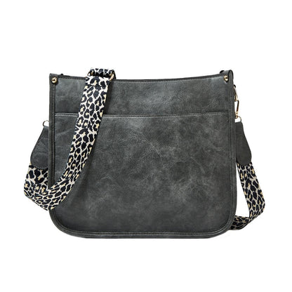 Leopard Print Waterproof Crossbody Tote Bag - Grey