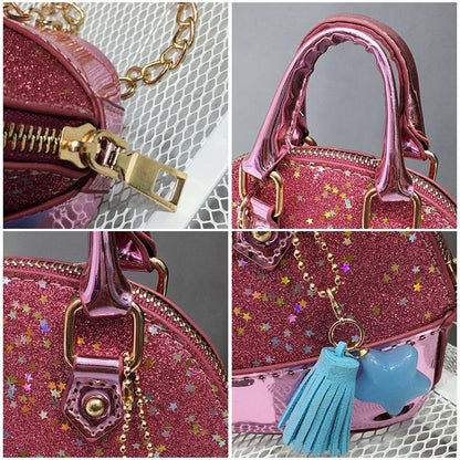 Mini Leather Shoulder Bag For Girls Cute & Compact - Silver