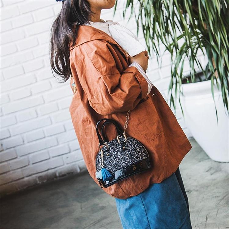 Mini Leather Shoulder Bag For Girls Cute & Compact - Silver
