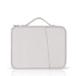 Leather Portable Bag with Cloth Texture - White