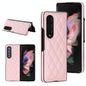 Foldable Microfiber Phone Case for Samsung Galaxy z Fold 4 - Rhombic Design - Pink