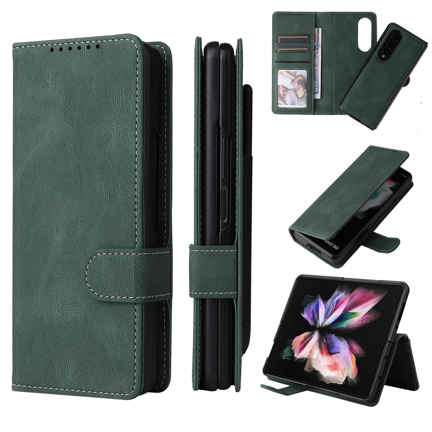 Foldable Leather Case for Samsung Galaxy z Fold 4 / 5g - Detachable - Blue