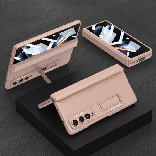 Foldable Magnetic Hinge Case for Samsung Galaxy z Fold 4 - Compact Design - Mist Gold