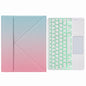 Bluetooth Keyboard Leather Case For Ipad 10.2 / Pro 10.5 - Touch Backlight Three-Fold Holder - Pink Blue
