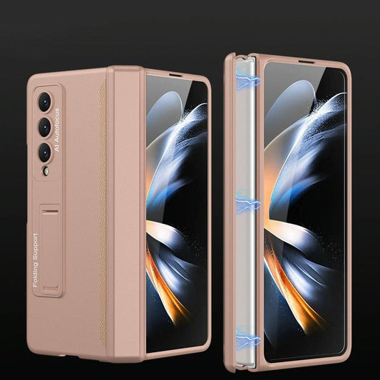 Foldable Magnetic Hinged Case for Samsung Galaxy z Fold 4 - Gold