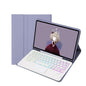 Bluetooth Keyboard Leather Tablet Case For Ipad 10.2 / 10.5 / Air 2019 With Touch Pad & Backlight - Purple