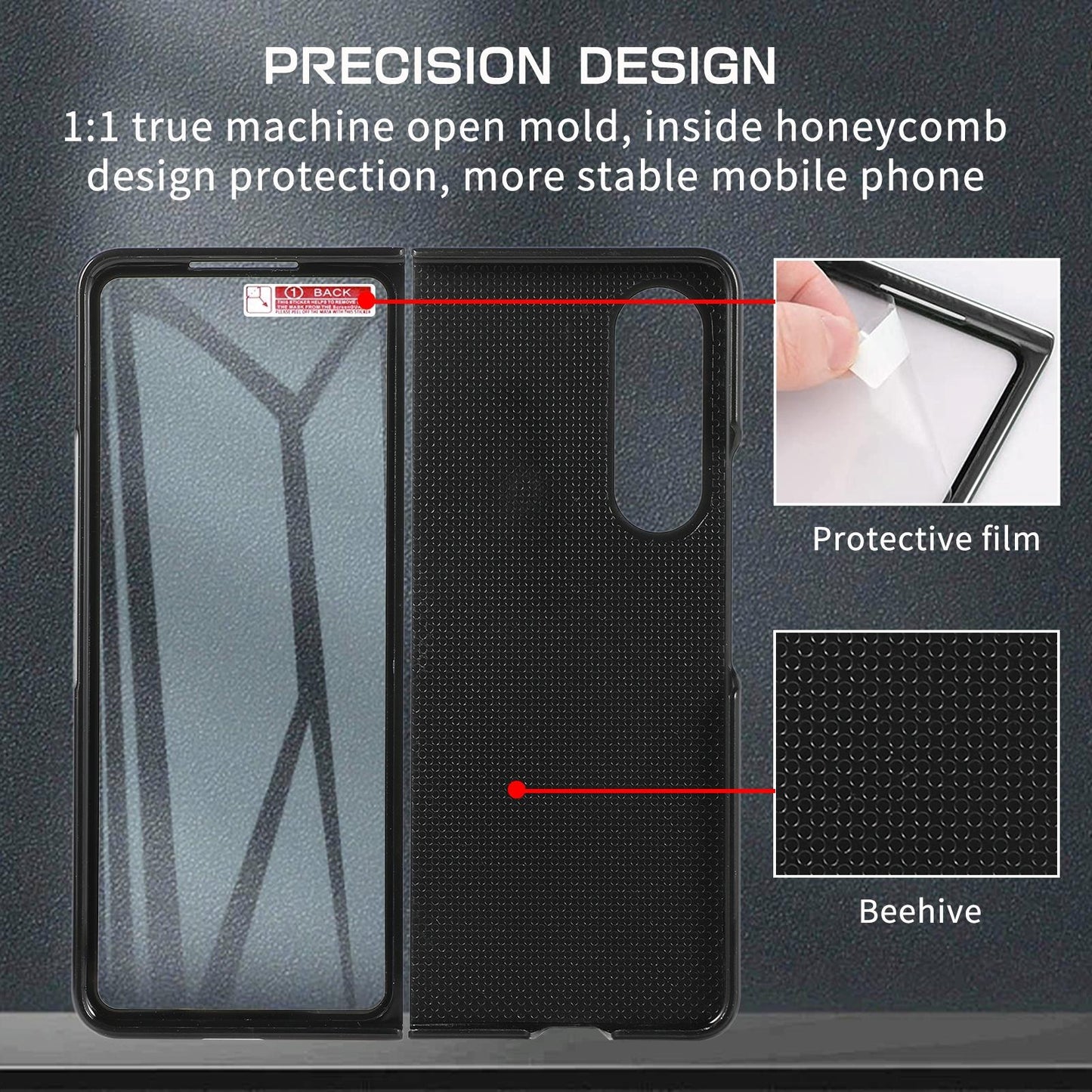 Leather Folding Phone Case for Samsung Galaxy z Fold 4 - Blue